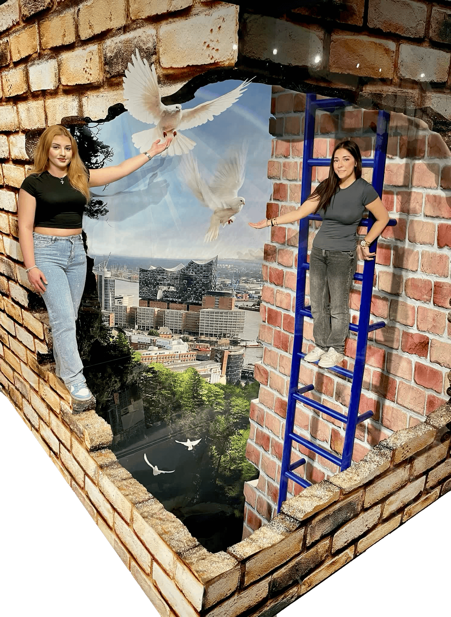 Klettern in atemberaubender Höhe über der Elbphilharmonie